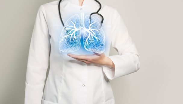 Lungs,Issues,Medical,Concept.,Photo,Of,Female,Doctor,,Empty,Space.